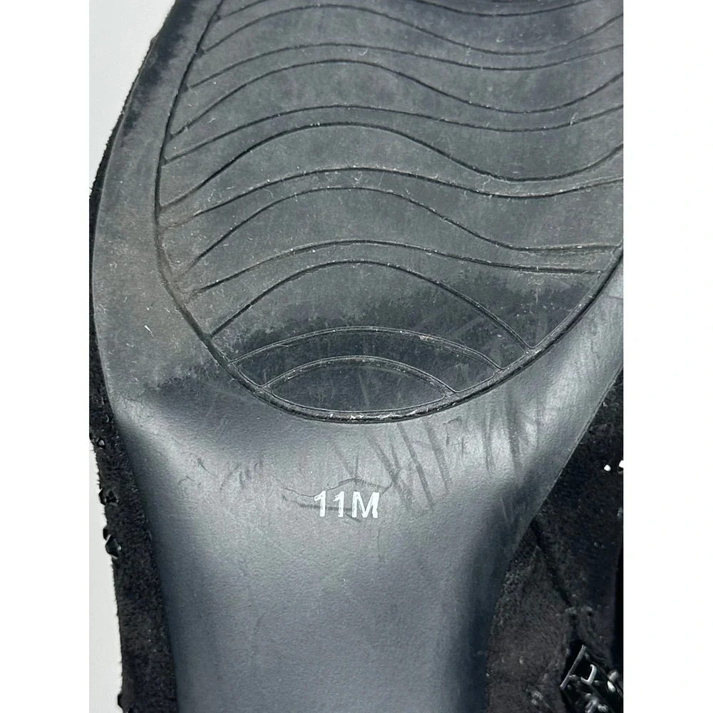 INC International Concepts Vyomi Black Rhinestone Studded Ankle Boots Womens 11M
